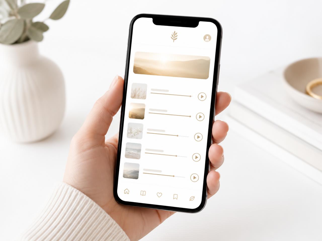 The Seed of Faith app open on a smartphone, showing the devotional library